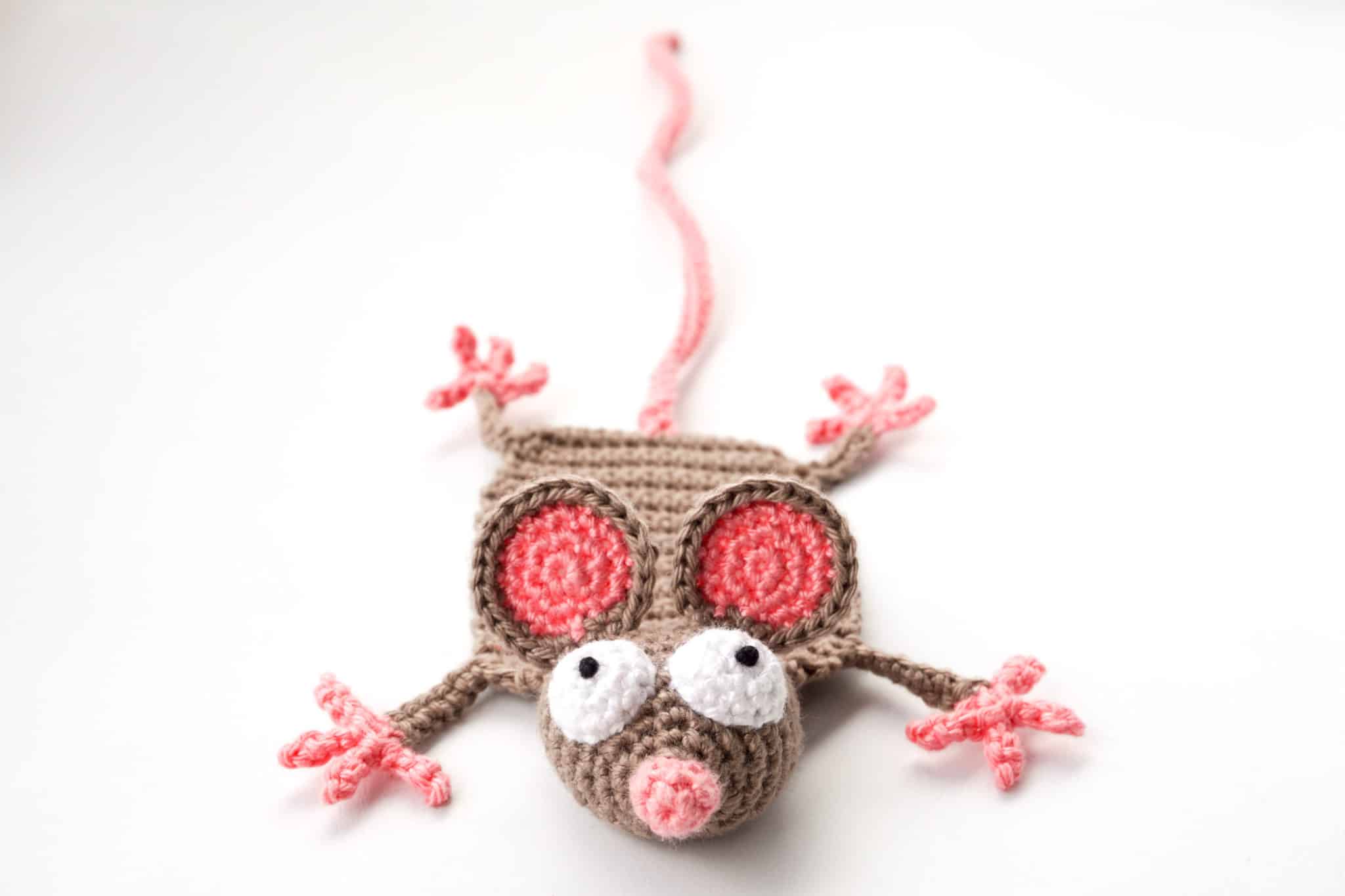 Crochet Raton Patrón de Crochet Ratón Marcapáginas Amigurumi - «Ratón de Libro ...