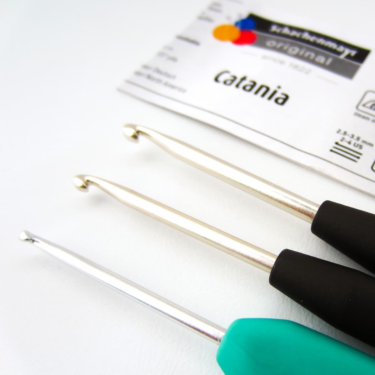 QUARKZMAN 10Stk Aluminum Häkeln Haken 5mm US Größe H (Größe 8) Gestreifte Nadeln für Basteln Garn Blau